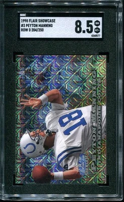 1998 Peyton Manning Rookie Card Flair Showcase Row 0 /250 #3 Colts SGC 8.5 - Image 1 of 3