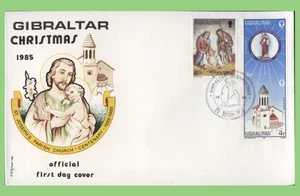 Gibraltar 1986 Christmas set on First Day Cover - Picture 1 of 1