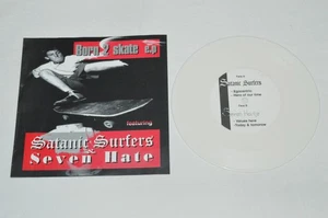 SATANIC SURFERS / SEVEN HATE Born 2 Skate EP 7" White Vinyl Punk 1996 France - Picture 1 of 2
