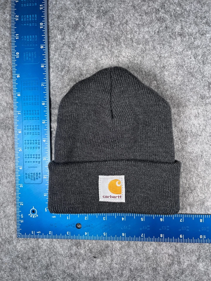 Carhartt Gorro Toque Juvenil Niño Pequeño Talla Única Gris Tejido 100% Acrílico Esquí Exterior Foto 1 de 4