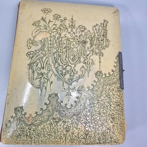 Antiguo álbum de fotos victoriano celuloide cubierta gabinete tarjeta CDV 27 fotografías - Imagen 1 de 24