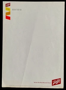 Vintage Beer Letterhead Schlitz With Fine Food Menu #b9 - Picture 1 of 2
