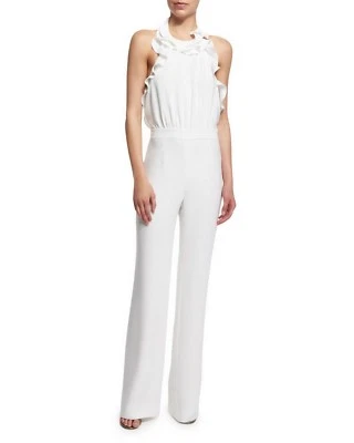 Mono Diane von Furstenberg DVF 100 % seda nuevo con etiquetas, blanco, talla 0, precio de venta sugerido por el fabricante $798 Foto 1 de 4