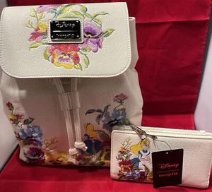 Loungefly Disney Alice In Wonderland Embroidered Floral Mini Drawstring Backpack - Picture 1 of 5