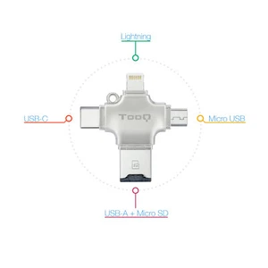 Lector de Tarjetas Externo de memoria USB 4 en 1 para tarjetas Micro SD - Tooq - Imagen 1 de 8