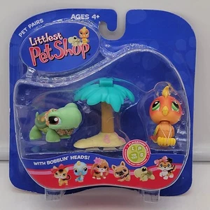 Littlest Pet Shop: Haustierpaare LPS #119 Schildkröte & #120 Kakadu mit Palme - NEU - Bild 1 von 4