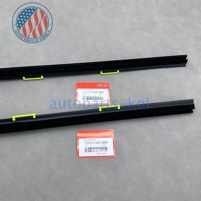 New 2PCS Door Weather Strip Window Belt Seal Molding Trim For 96-00 Honda Civic - Imagem 1 de 4