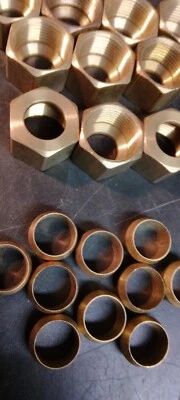 3/8 COMPRESSION NUTS AND FERRULES 10 PCS. BRASS - Image 1 of 4