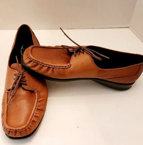 SAS Petra Lace Up Tan Loafer Moccasins - Picture 1 of 12