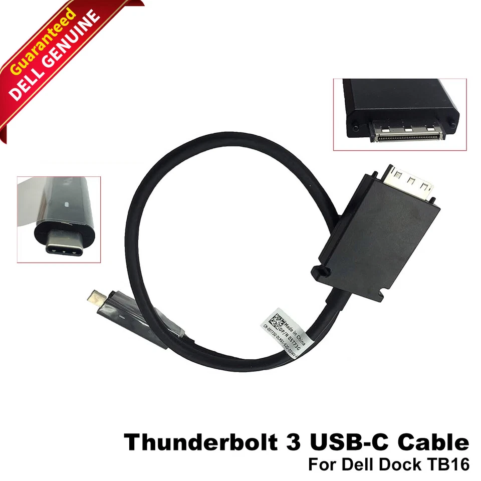 Lot 20 Dell Thunderbolt 3 USB-C Cable for TB15 TB16 Dock K16A K17A 5T73G 3V37X - Image 1 of 4