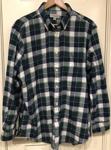 Sun River Plaid Flannel Shirt - Blue, Green & White - Men's Size XL - Picture 1 of 3