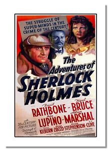 Poster Inspired By Adventures of Sherlock Holmes 1939 Film Advert Picture Photo
