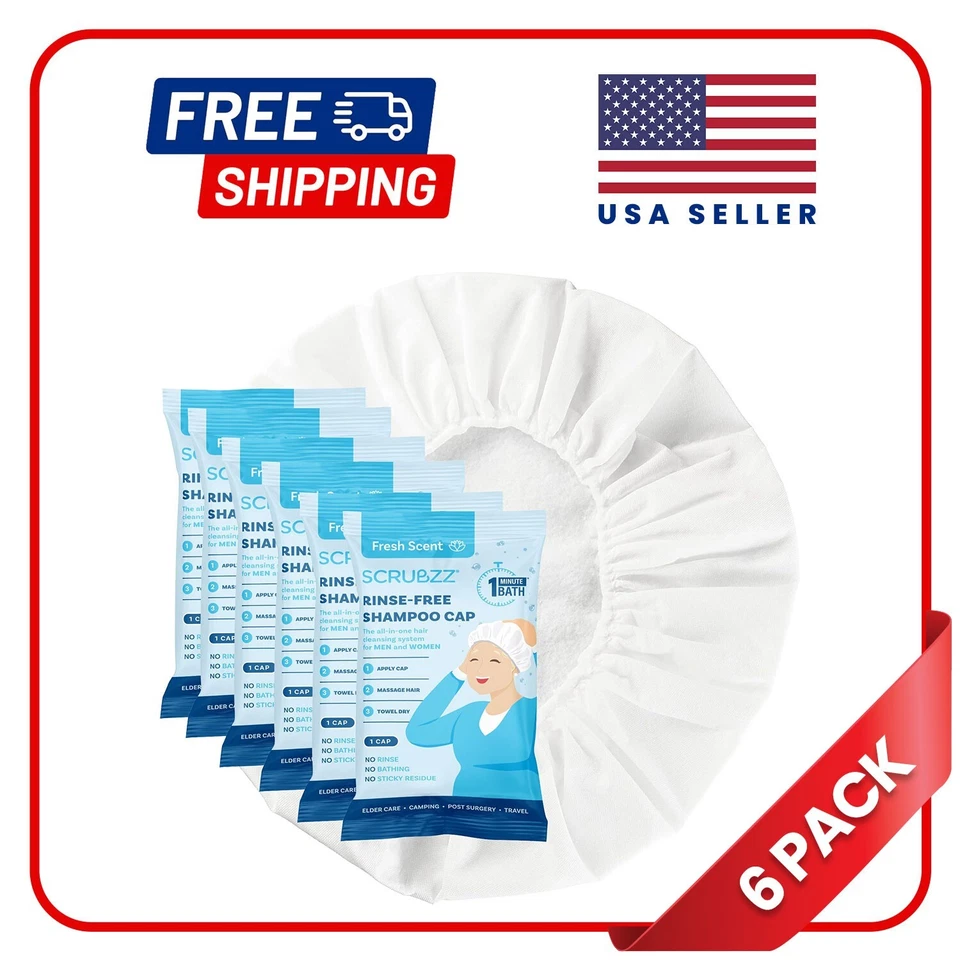 Scrubzz No Rinse Shampoo Caps - 6 Count, Fresh Scent - Image 1 of 4