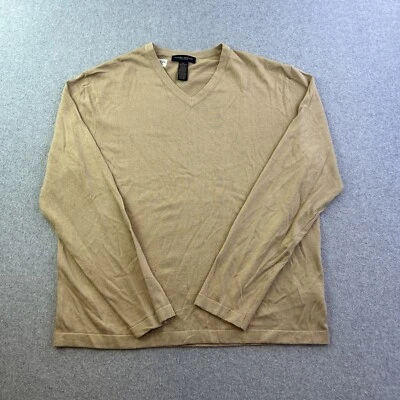 Banana Republic Luxe Cuello en V Para Hombre Grande Marrón Manga Larga Preppy Informal Adulto Foto 1 de 4