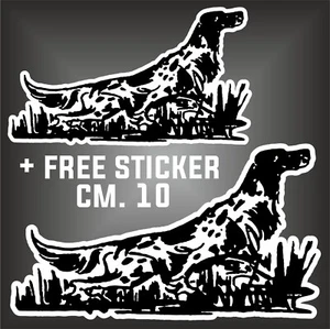 englischer Setter Aufkleber Dog Hund Aufkleber Sticker + 1 FREE STICKER CM. 10 - Bild 1 von 1