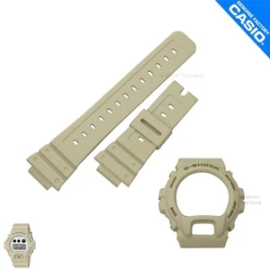 Genuine Watch Band&Bezel Casio G-Shock DW-6900EW-7 Matte Khaki w/ Brown Letters - Picture 1 of 1