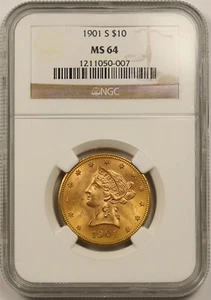 1901-S $10 NGC MS 64 Liberty Head Gold Eagle - Picture 1 of 4