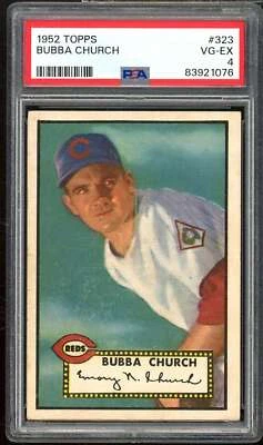 Bubba Church Card 1952 Topps #323 PSA 4 - Image 1 of 2