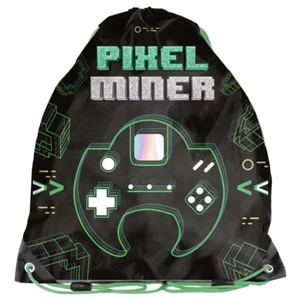 TURNBEUTEL SPORTBEUTEL SCHULE 36x32 CM RETRO GAMING GAMER SCHWARZ GRÜN JUNGS - Bild 1 von 1