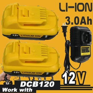 For DeWalt 12V 12 Volt MAX Lithium-Ion for DCB120 Battery/Charger Replacement - Picture 1 of 16