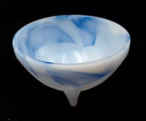 Akro Ágata Nº 760 Tipo 2 Vidrio Escoria Azul Anillo Concéntrico 3 Dedos Pañal Polvo Tarro - Imagen 1 de 5