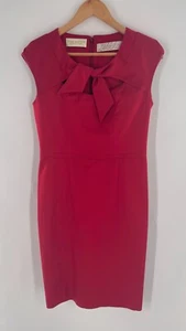 Lela Rose Women's Size 4 Red 100% Silk Sheath Dress - Picture 1 of 15