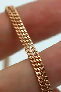 Genuine 9ct 9k Rose Gold Kerb Curb Chain Necklace 55cm 5gms -Free Express Post - Bild 1 von 4