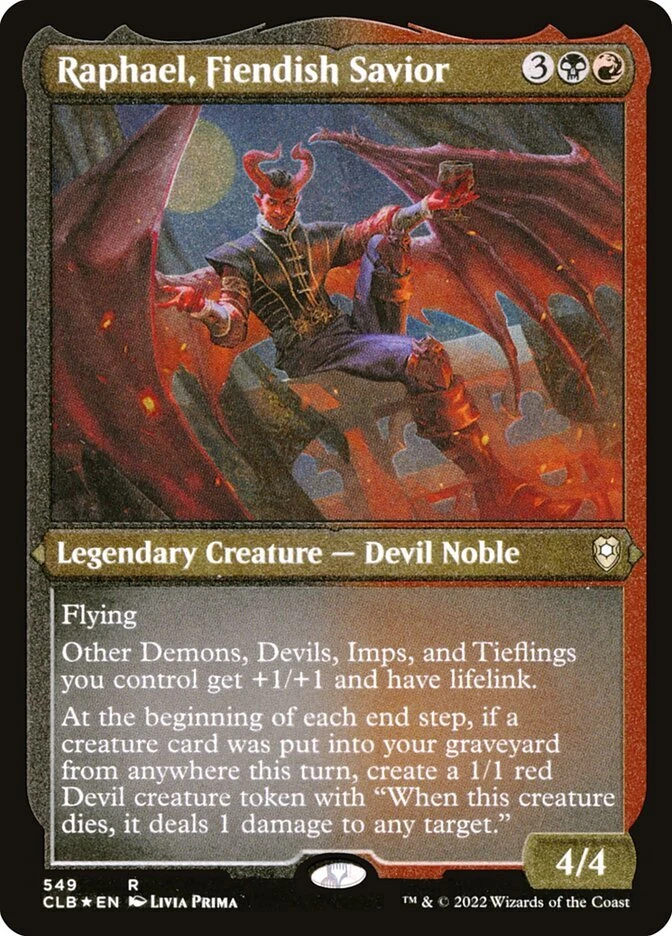 NM Raphael, Fiendish Savior (Foil Etched) CLB 549 - Image 1 of 1
