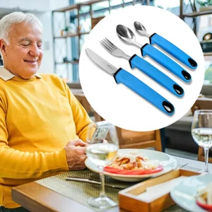 4Pcs Disability Cutlery Set-Arthritis Easy Grip Large Handled Elderly Disabled- - Picture 1 of 9