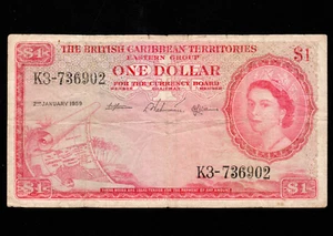 British Caribbean Territories 1 Dollar 1959 P-7c - Picture 1 of 4