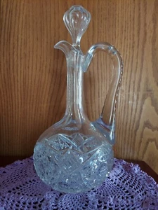 VINTAGE AMERICAN BRILLIANT CUT GLASS SULTANA PATTERN CARAFE WITH STOPPER - Picture 1 of 11
