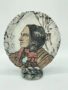 Shapes of Clay by Stan Langtwait American Indian Portraits W/Stand Volcanic Ash - Picture 1 of 9