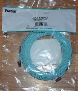 Panduit OM4 LC/LC Duplex 50um 18Meter Fiber Optic Cable FZ2ERLNLNSNM018 NEW - Picture 1 of 4