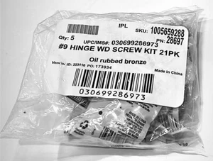 105 Piece #9 x 1 in. and #9 x 2-1/4 in. Oil Rubbed Bronze Door Hinges Screw Kit - Picture 1 of 5