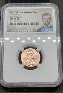 2019 W 1C LINCOLN CENT UNCIRCULATED NGC MS70 RD Early Release with sealed set - Picture 1 of 5