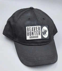 Beaver Hunter Bourbon-Whiskey Black Cap Hat Adjustable Snapback Front Patch - Picture 1 of 9