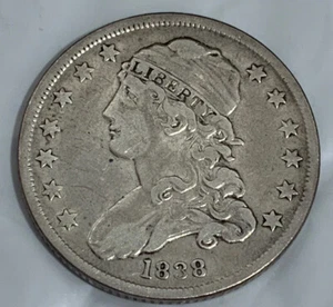 1838 Capped Bust Quarter - Estate Find AU Condition Rare And Awesome Coin - Picture 1 of 2
