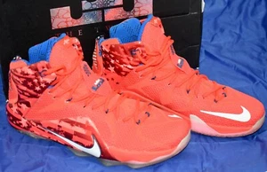 Nike LeBron 12 XII USA Independence Day Size 13 Crimson Red & Blue Shoes CCF2#10 - Picture 1 of 10