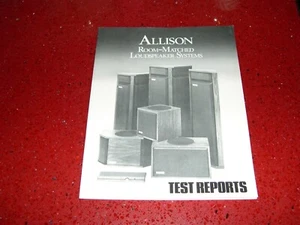 ALLISON ROOM MATCHED LOUDSPEAKER SYSTEM TEST REPORT MANUAL (24 PAGES) - Imagen 1 de 1
