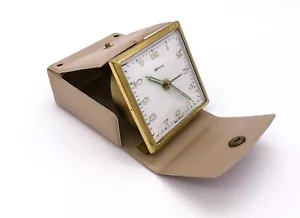 Blessing Reisewecker Wecker Reiseuhr mit Leder-Etui Made in West Germany | 8 cm - Bild 1 von 9