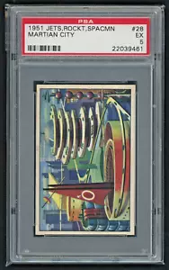1951 Bowman #28 Martian City Jets Rockets Spacemen Card PSA 5 EX #22039461 🚀 - Picture 1 of 4