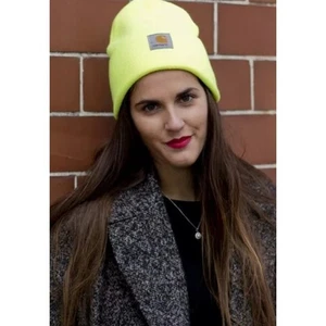Carhartt Neon Yellow Knit Cuffed Beanie Hat - Picture 1 of 5