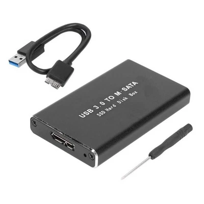 Aluminum mSATA SSD External Enclosure 6Gbps High-Speed Supports 30/50mm Drives - Image 1 of 4