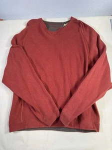 Tommy Bahama Men's L  Knit Orange and Brown Long Sleeve Pullover Sweater - Picture 1 of 8