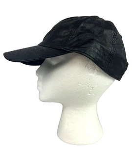 Gorra/sombrero visera estilo béisbol negro imitación cuero para mujer ala ajustable de 2,75 pulgadas - Imagen 1 de 9