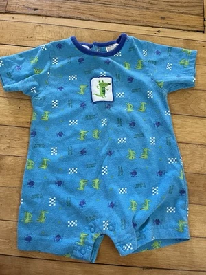 Roupa tema jacaré Y2K vintage simplesmente básica meninos shortie macacão 12 m - Imagem 1 de 4