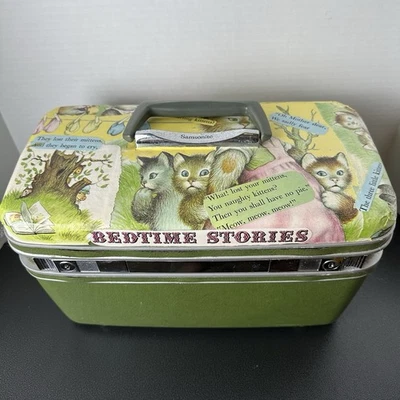 De Colección Samsonite Silueta Maquillaje Joyería Tren Estuche Hora de Dormir Cuentos Gatitos Gatos Foto 1 de 4