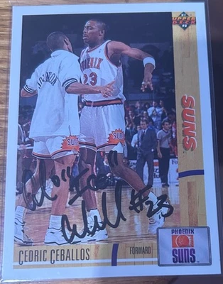 1991-92 Cubierta Superior CEDRIC CEBALLOS #160 🔥 Soles 🔥 HERMOSO Autógrafo 🏀 1/1 Foto 1 de 2