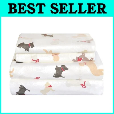 Heavyweight Flannel Sheet Set, Winter Dogs - Image 1 of 4