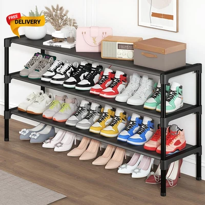 Long Shoe Rack 3 Tier Shoe Organizer for Closet Entryway Garage Stackable and... - Image 1 of 4